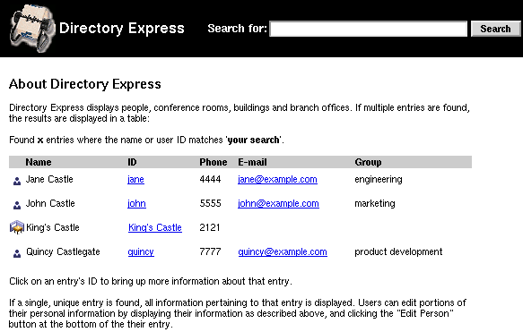 Directory Express Main Window
